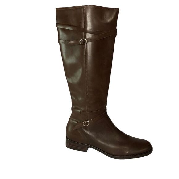 J Jill Leather Knee High Boots Brown 15” High Size 8 1/2 - Picture 1 of 12